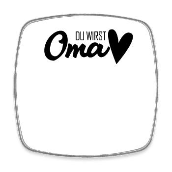 Oma Geschenk - Du wirst Oma - werdende Oma - Viereckiger Kühlschrankmagnet - Weiß - Vorne