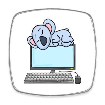 Koala Computer Nerd Programmer Gift - Square fridge magnet - white - Front