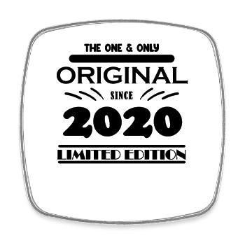 2020 - Year of construction 2020 - Vintage 2020 - Square fridge magnet - white - Front