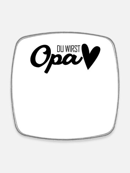 Opa - Opa werden - Bald Opa - Viereckiger Kühlschrankmagnet - Weiß