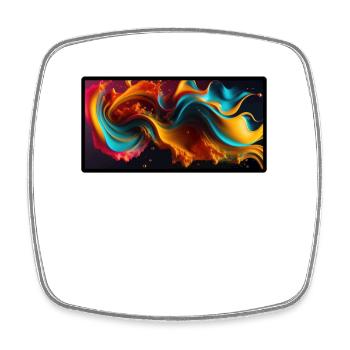 Tourbillons de couleur sur le bleu foncé - Magnet carré - blanc - Devant