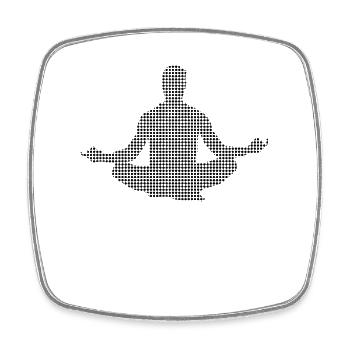 Méditation - Magnet carré - blanc - Devant