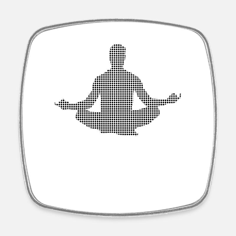 Méditation - Magnet carré - blanc