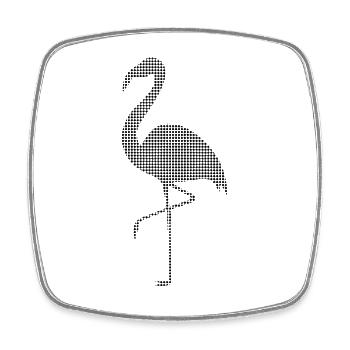 Flamingo - Square fridge magnet - white - Front