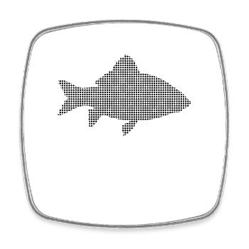 Fish - Square fridge magnet - white - Front
