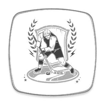 Hockey sur glace ITeam - Magnet carré - blanc - Devant
