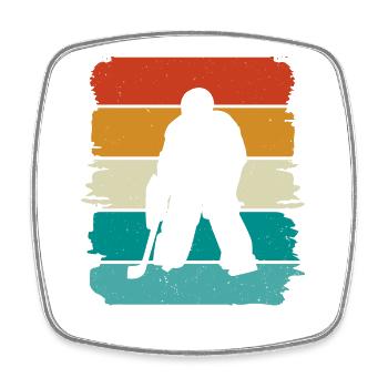 Hockey sur glace - Magnet carré - blanc - Devant