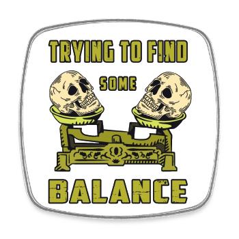 Skull Libra - Square fridge magnet - white - Front
