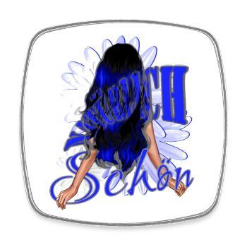 Beaux cheveux noir-bleu bleu beauté naturelle - Magnet carré - blanc - Devant