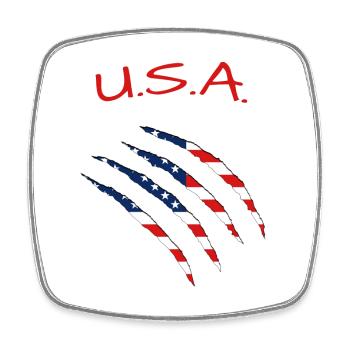 USA claw cuts America - Viereckiger Kühlschrankmagnet - Weiß - Vorne
