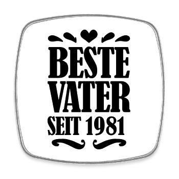 Bester Vater seit 1981 - Viereckiger Kühlschrankmagnet - Weiß - Vorne