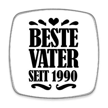 Bester Vater seit 1990 - Viereckiger Kühlschrankmagnet - Weiß - Vorne