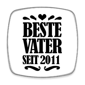 Bester Vater seit 2011 - Viereckiger Kühlschrankmagnet - Weiß - Vorne
