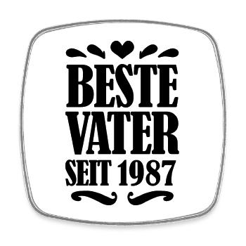 Bester Vater seit 1987 - Viereckiger Kühlschrankmagnet - Weiß - Vorne