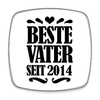 Bester Vater seit 2014 - Viereckiger Kühlschrankmagnet - Weiß - Vorne