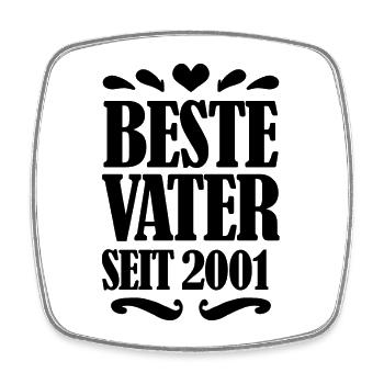Bester Vater seit 2001 - Viereckiger Kühlschrankmagnet - Weiß - Vorne