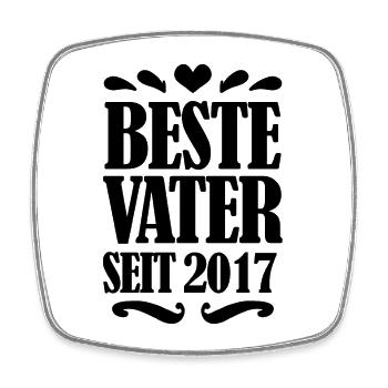 Bester Vater seit 2017 - Geschenk Vatertag - Viereckiger Kühlschrankmagnet - Weiß - Vorne