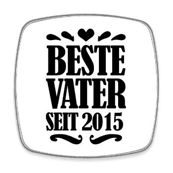 Bester Vater seit 2015 - Viereckiger Kühlschrankmagnet - Weiß - Vorne
