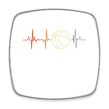 Basketball heartbeat - Square fridge magnet - white - Front
