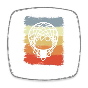 Cerceau de basket-ball vintage - Magnet carré - blanc - Devant