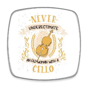 Cello Musikerin Streichinstrument Geschenk - Viereckiger Kühlschrankmagnet - Weiß - Vorne