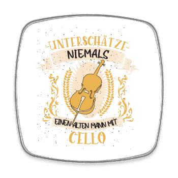 Cello Streichinstrument Musiker Geschenk - Viereckiger Kühlschrankmagnet - Weiß - Vorne