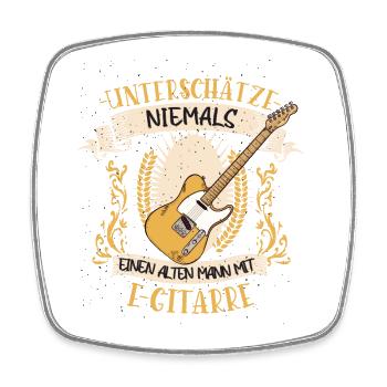 E-Gitarre Musiker Elektro Gitarre Geschenk - Viereckiger Kühlschrankmagnet - Weiß - Vorne