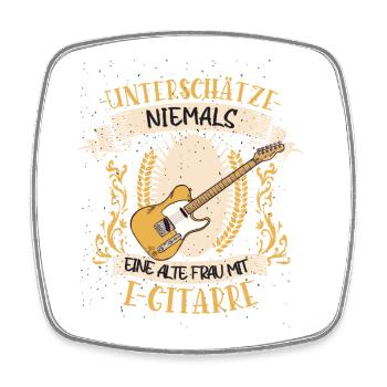 E-Gitarre Musikerin Elektro Gitarre Geschenk - Viereckiger Kühlschrankmagnet - Weiß - Vorne