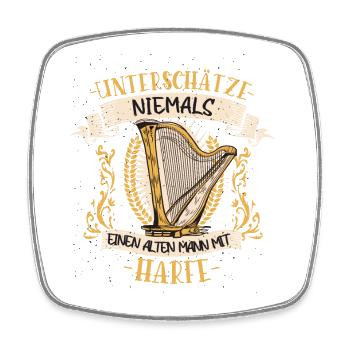 Harfe Harfenist Musiker Streichinstrument Geschenk - Viereckiger Kühlschrankmagnet - Weiß - Vorne