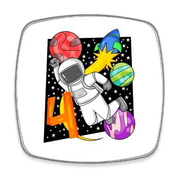 4 Years Birthday Boy Gift - Square fridge magnet - white - Front