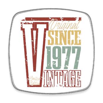 1977 Anniversaire Année de naissance Année de construction Vintage Rétro - Magnet carré - blanc - Devant