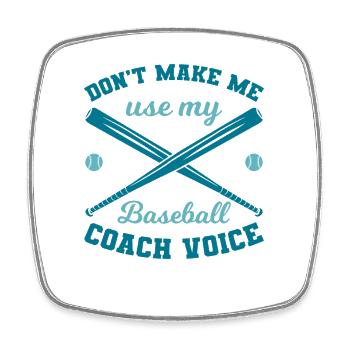 Baseballtrainer - Viereckiger Kühlschrankmagnet - Weiß - Vorne