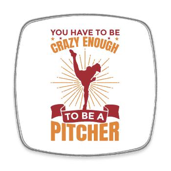 Pitcher Motivation - Viereckiger Kühlschrankmagnet - Weiß - Vorne