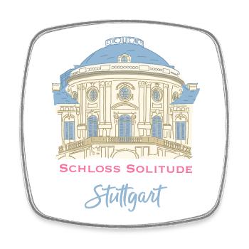 Stuttgart, Schloss Solitude, Deutschland - Viereckiger Kühlschrankmagnet - Weiß - Vorne