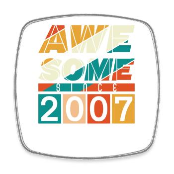 2007 Anniversaire Né Année de naissance millésime - Magnet carré - blanc - Devant