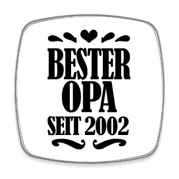Bester Opa seit 2002 - Geschenk für Opa - Viereckiger Kühlschrankmagnet - Weiß - Vorne