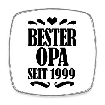 Bester Opa seit 1999 - Geschenk für Opa - Viereckiger Kühlschrankmagnet - Weiß - Vorne
