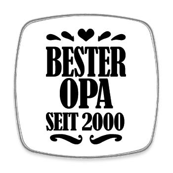 Bester Opa seit 2000 - Geschenk für Opa - Viereckiger Kühlschrankmagnet - Weiß - Vorne