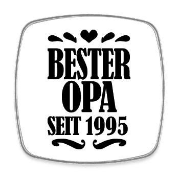 Bester Opa seit 1995 - Geschenk für Opa - Viereckiger Kühlschrankmagnet - Weiß - Vorne