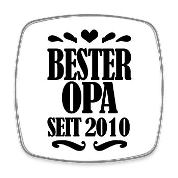 Bester Opa seit 2010 - Geschenk für Opa - Viereckiger Kühlschrankmagnet - Weiß - Vorne