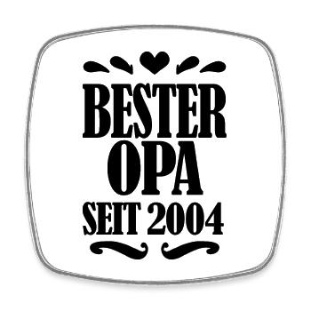 Bester Opa seit 2004 - Geschenk für Opa - Viereckiger Kühlschrankmagnet - Weiß - Vorne