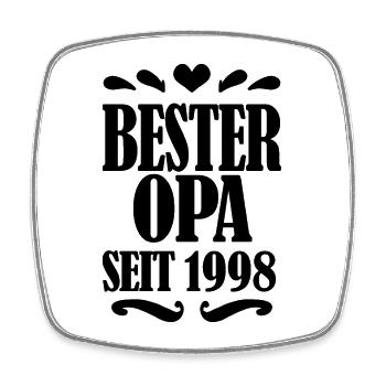 Bester Opa seit 1998 - Geschenk für Opa - Viereckiger Kühlschrankmagnet - Weiß - Vorne