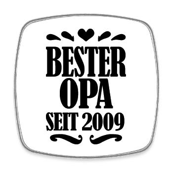 Bester Opa seit 2009 - Geschenk für Opa - Viereckiger Kühlschrankmagnet - Weiß - Vorne