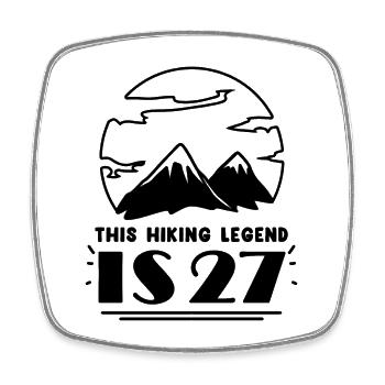 Mountain Wanderer 27th birthday 27 years old gift - Square fridge magnet - white - Front