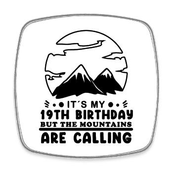 Berg Wanderer 19. Geburtstag 19 Jahre alt Geschenk - Viereckiger Kühlschrankmagnet - Weiß - Vorne