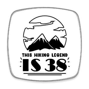 Berg Wanderer 38. Geburtstag 38 Jahre alt Geschenk - Viereckiger Kühlschrankmagnet - Weiß - Vorne