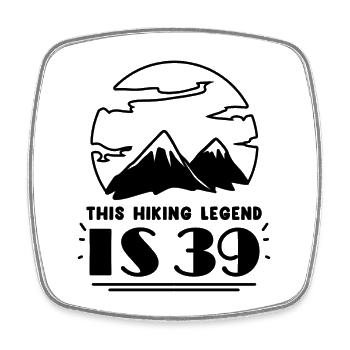 Berg Wanderer 39. Geburtstag 39 Jahre alt Geschenk - Viereckiger Kühlschrankmagnet - Weiß - Vorne