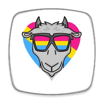 Pansexual Goat Heart Gift - Square fridge magnet - white - Front