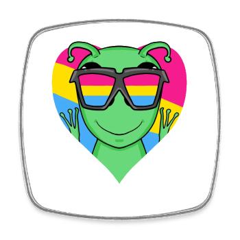 Pansexual Alien Heart Gift - Square fridge magnet - white - Front