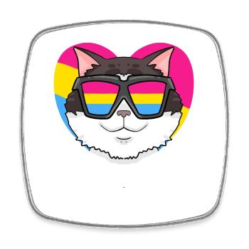 Pansexuell Katze Ragdoll Herz Geschenk - Viereckiger Kühlschrankmagnet - Weiß - Vorne